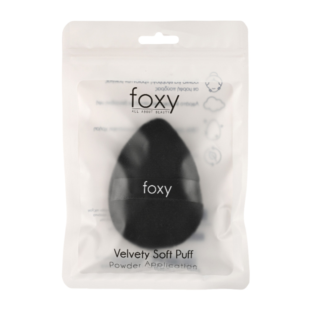 Foxy Βελουτέ Απαλό Σφουγγάρι Πούδρας Οβάλ Μαύρο