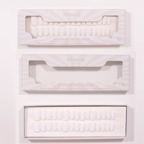 Miss Cop UV Effect Adhesive Nails Kit - Αυτοκόλλητα Νύχια 3 Σετ - 04 Λευκό