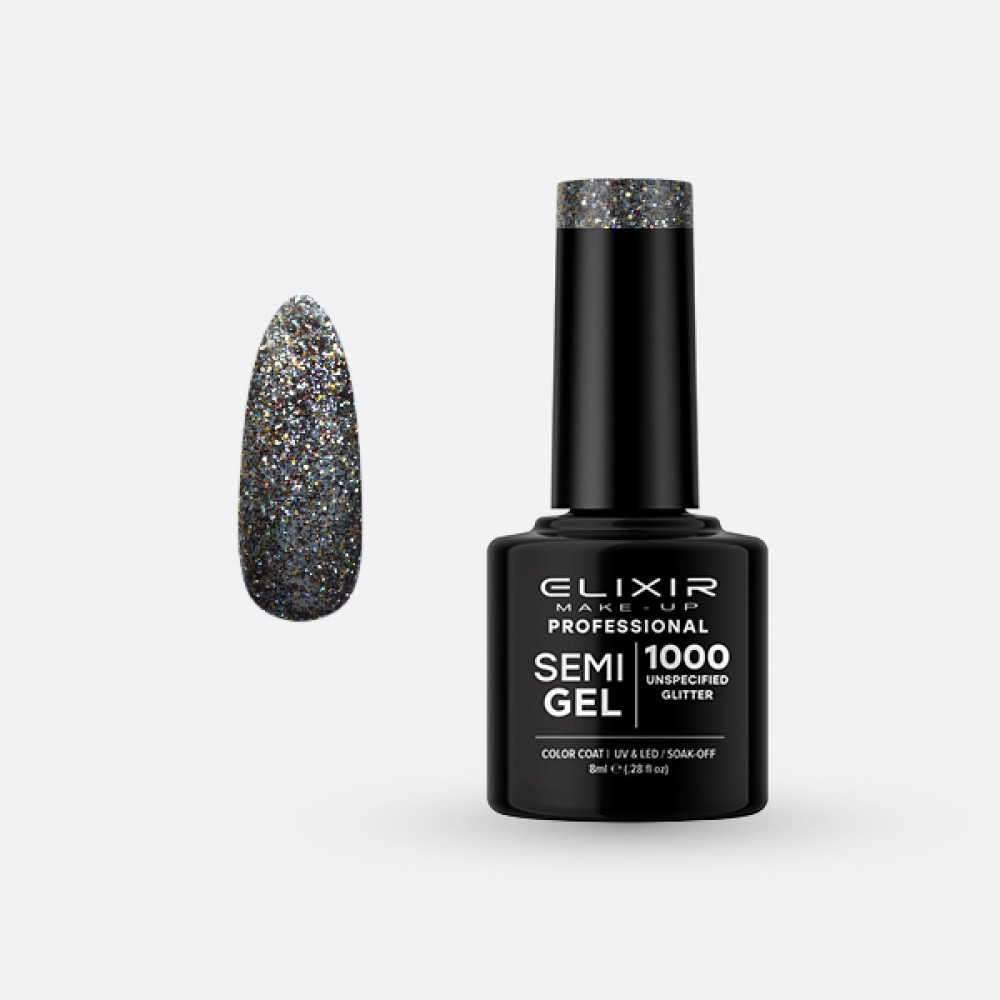 Elixir Ημιμόνιμο βερνίκι 8ml – #1000 (Unspecified Glitter)