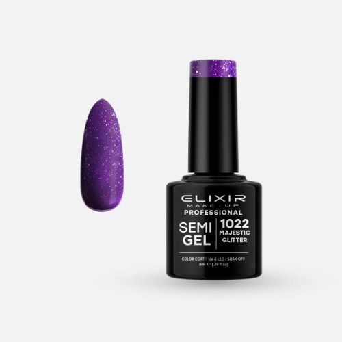 Elixir Ημιμόνιμο βερνίκι 8ml – #1022 (Majestic Glitter)