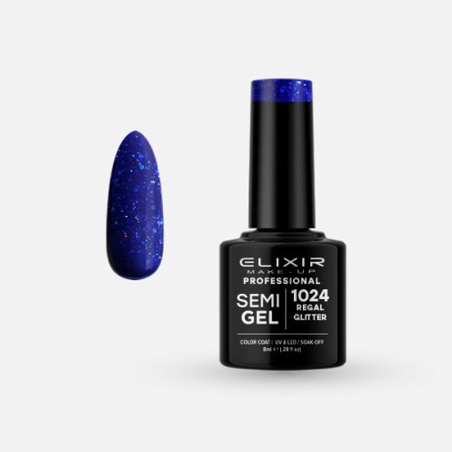 Elixir Ημιμόνιμο βερνίκι 8ml – #1024 (Regal Glitter)