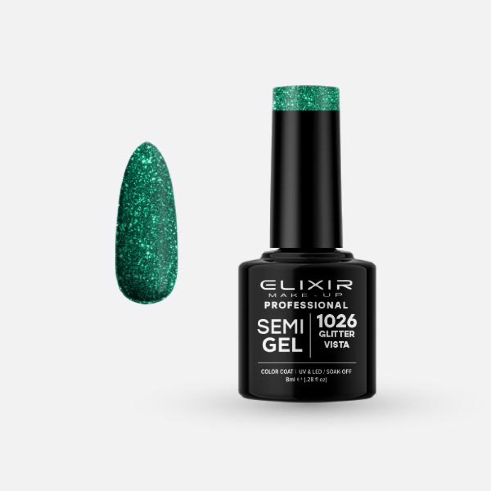 Elixir Ημιμόνιμο βερνίκι 8ml – #1026 (Glitter Vista)