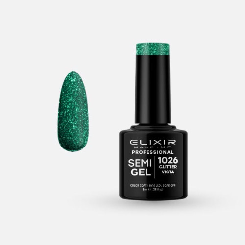 Elixir Ημιμόνιμο βερνίκι 8ml – #1026 (Glitter Vista)