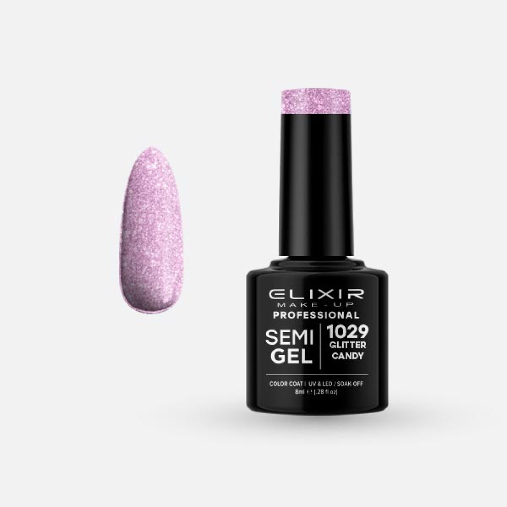 Elixir Ημιμόνιμο βερνίκι 8ml – #1029 (Glitter Candy)