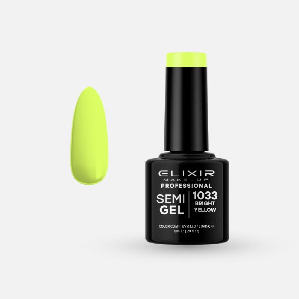 Elixir Ημιμόνιμο βερνίκι 8ml – #1033 (Bright Yellow)