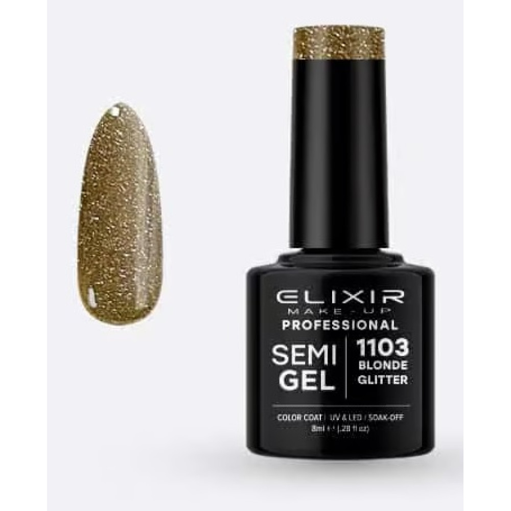 Elixir Ημιμόνιμο βερνίκι 8ml – #1103 (Blonde Glitter)