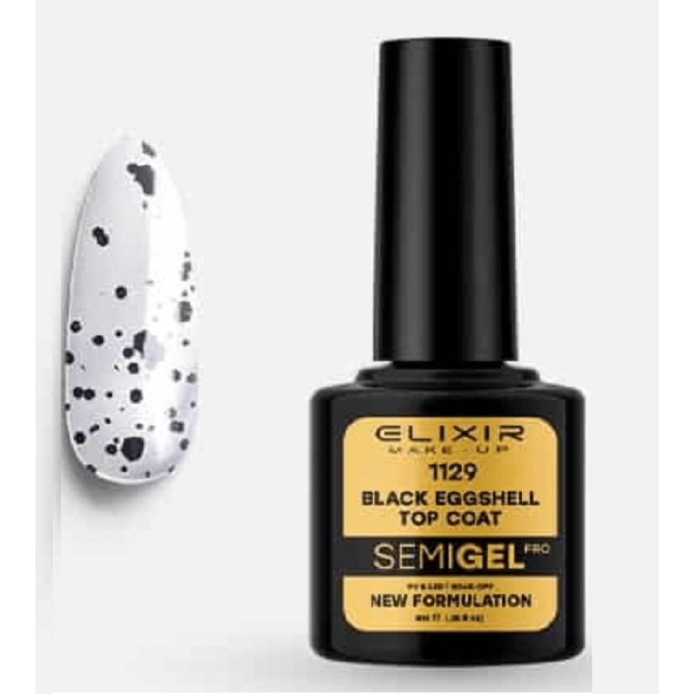 Elixir Top Coat No Wipe #1129 (Black Eggshell) New Formulation