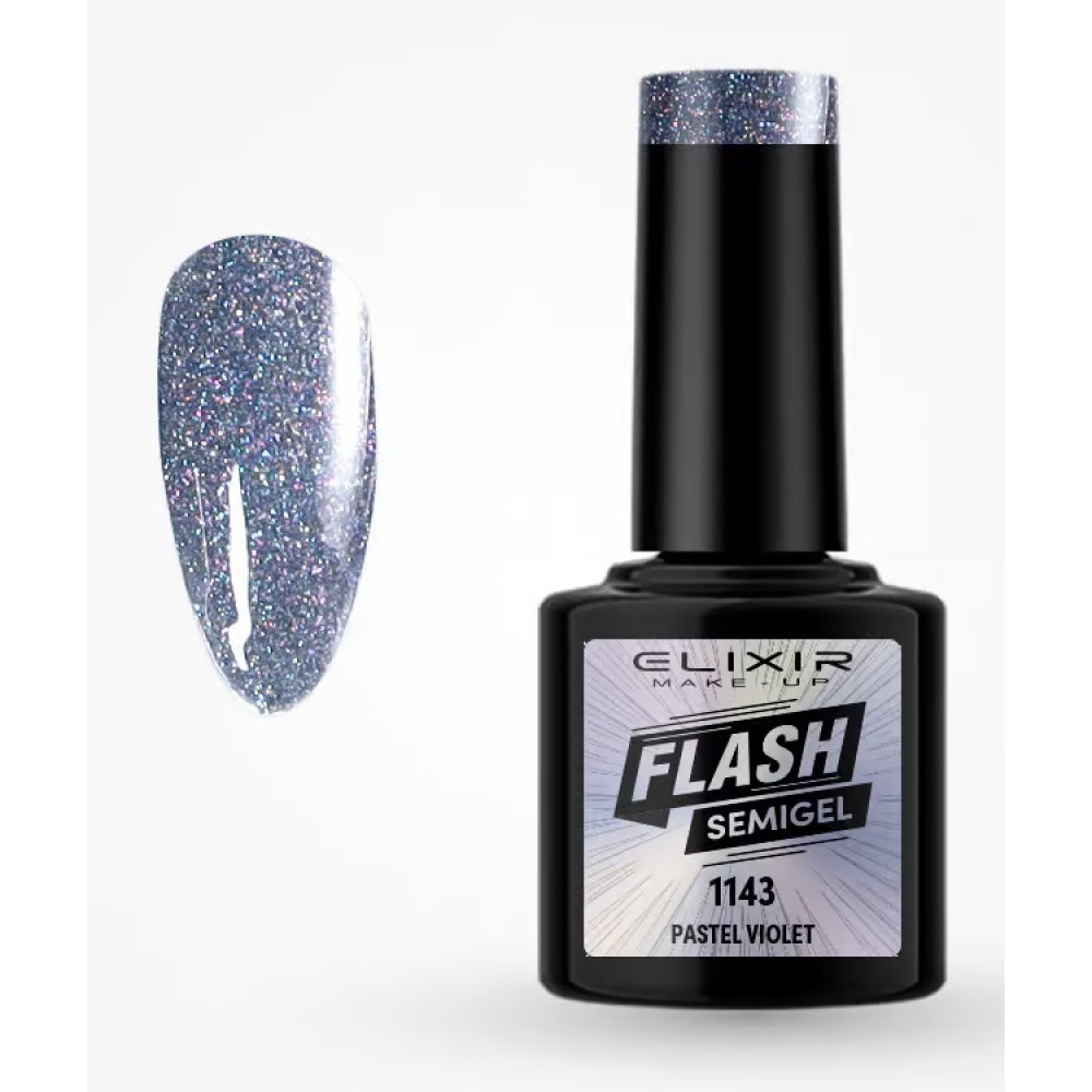 Elixir Ημιμόνιμο βερνίκι Flash 8ml – #1143 (Pastel Violet)