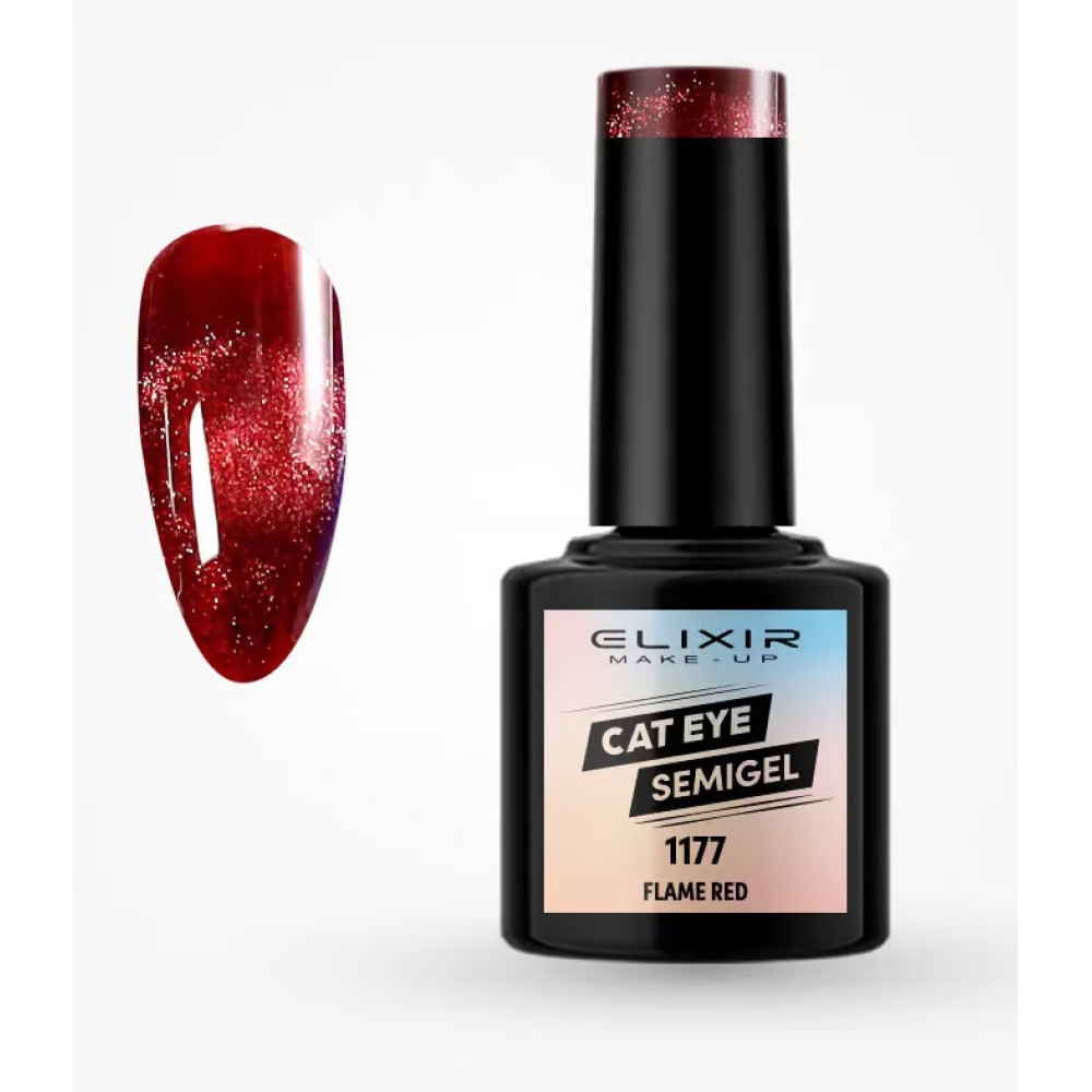 Elixir Ημιμόνιμο βερνίκι Cat Eye 8ml – #1177 (Flame Red)