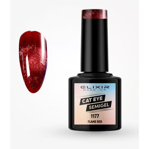 Elixir Ημιμόνιμο βερνίκι Cat Eye 8ml – #1177 (Flame Red)