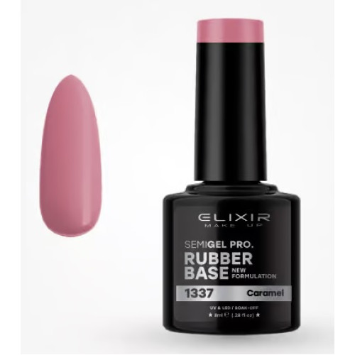 Elixir Ημιμόνιμο βερνίκι 8ml – #1337 (Rubber Base Coat Caramel)