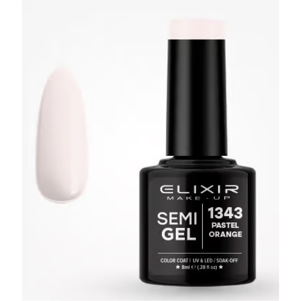 Elixir Ημιμόνιμο βερνίκι 8ml – #1343 (Pastel Orange)