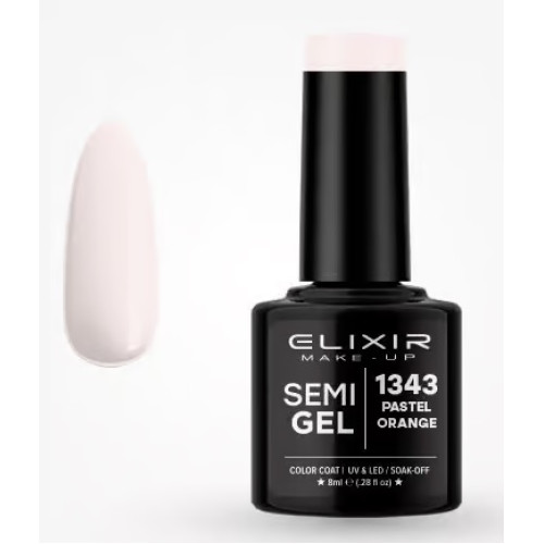 Elixir Ημιμόνιμο βερνίκι 8ml – #1343 (Pastel Orange)