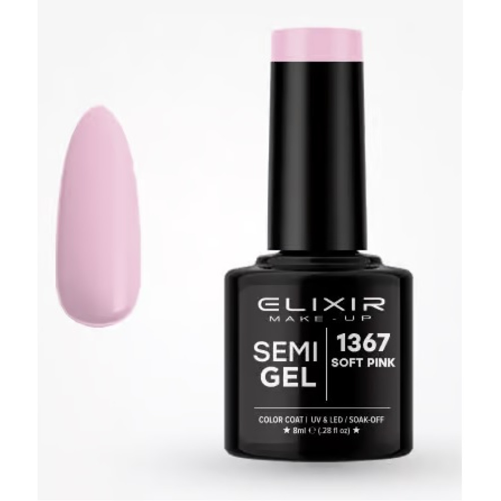 Elixir Ημιμόνιμο βερνίκι 8ml – #1367 (Soft Pink)