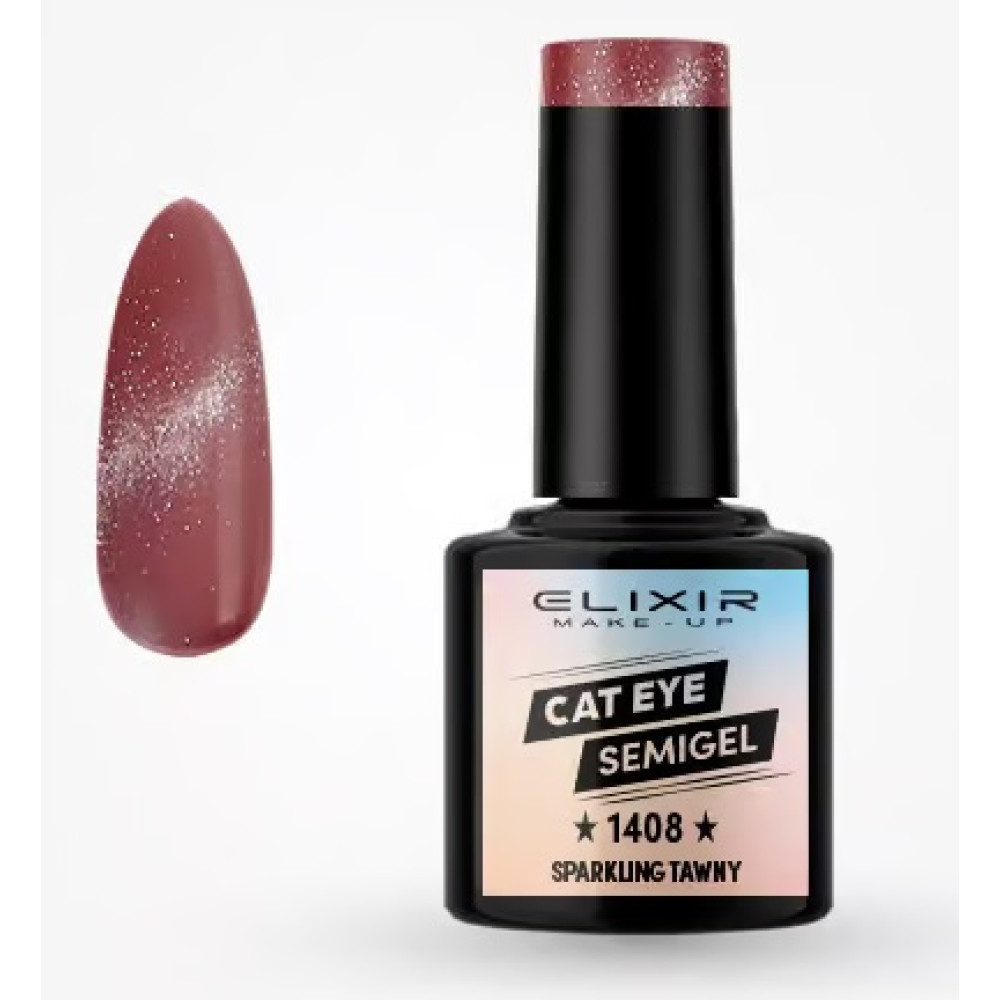 Elixir Ημιμόνιμο βερνίκι  Cat Eye 8ml – #1408 (Sparkling Tawny)