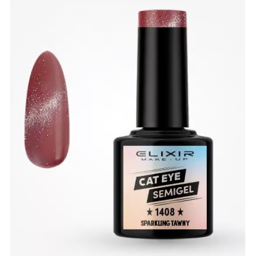 Elixir Ημιμόνιμο βερνίκι  Cat Eye 8ml – #1408 (Sparkling Tawny)