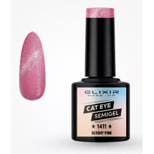 Elixir Ημιμόνιμο βερνίκι  Cat Eye 8ml – #1411 (Blushy Pink)