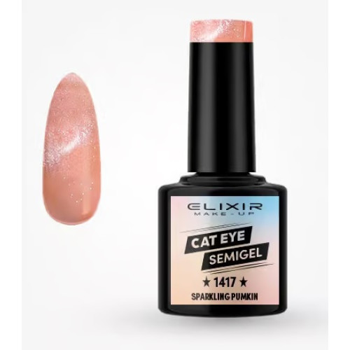 Elixir Ημιμόνιμο βερνίκι  Cat Eye 8ml – #1417 (Sparkling Pumkin)