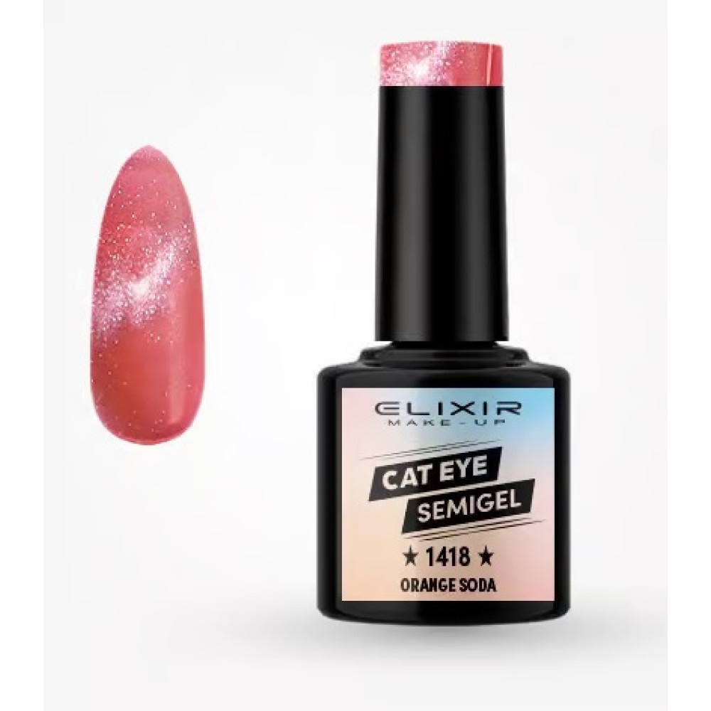 Elixir Ημιμόνιμο βερνίκι  Cat Eye 8ml – #1418 (Orange Soda)