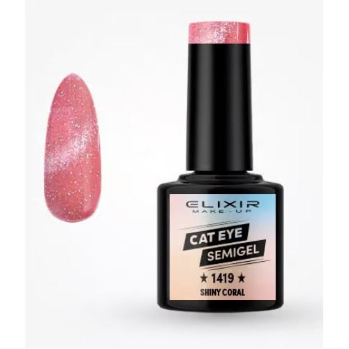Elixir Ημιμόνιμο βερνίκι  Cat Eye 8ml – #1419 (Shiny Coral)