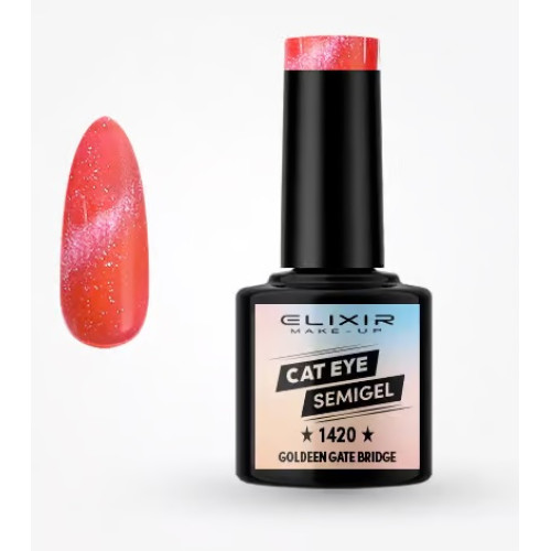 Elixir Ημιμόνιμο βερνίκι Cat Eye 8ml – #1420 (Goldeen Gate Bridge)