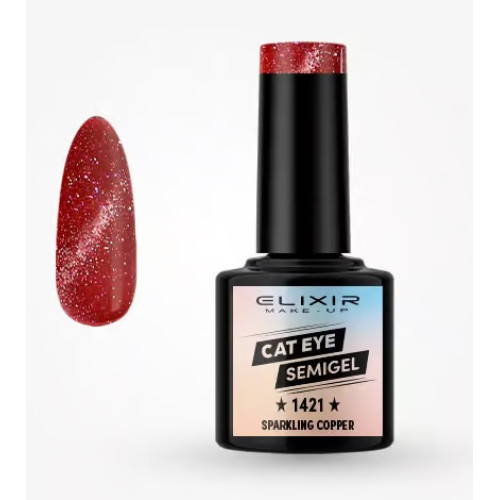 Elixir Ημιμόνιμο βερνίκι Cat Eye 8ml – #1421 (Sparkling Copper)