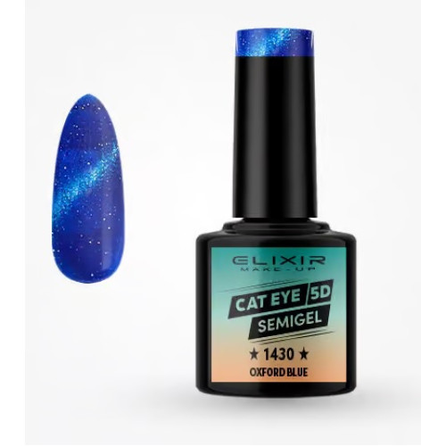 Elixir Ημιμόνιμο βερνίκι Cat Eye 5D 8ml – #1430 (Oxford Blue)