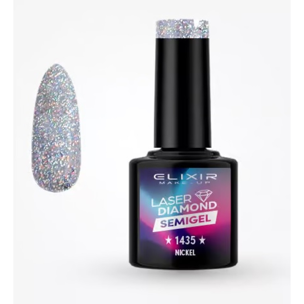 Elixir Ημιμόνιμο βερνίκι Laser Diamond 8ml – #1435 (Nickel)