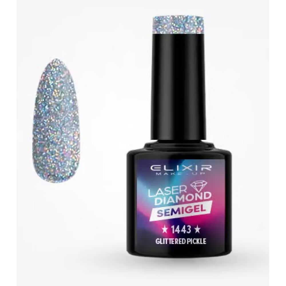 Elixir Ημιμόνιμο βερνίκι Laser Diamond 8ml – #1443 (Glittered Pickle)