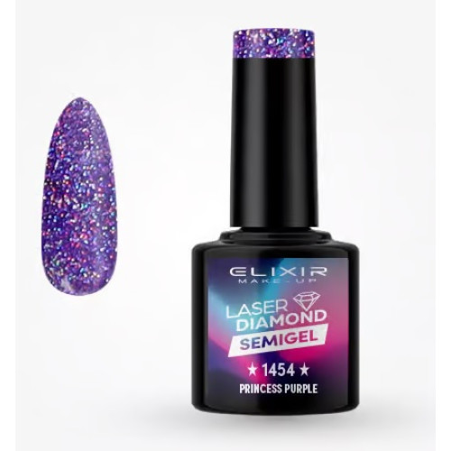 Elixir Ημιμόνιμο βερνίκι Laser Diamond 8ml – #1454 (Princess Purple)