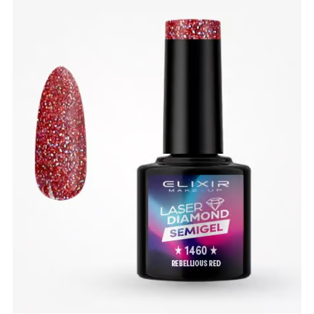 Elixir Ημιμόνιμο βερνίκι Laser Diamond 8ml – #1460 (Rebellious Red)