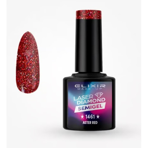 Elixir Ημιμόνιμο βερνίκι Laser Diamond 8ml – #1461 (Aster Red)