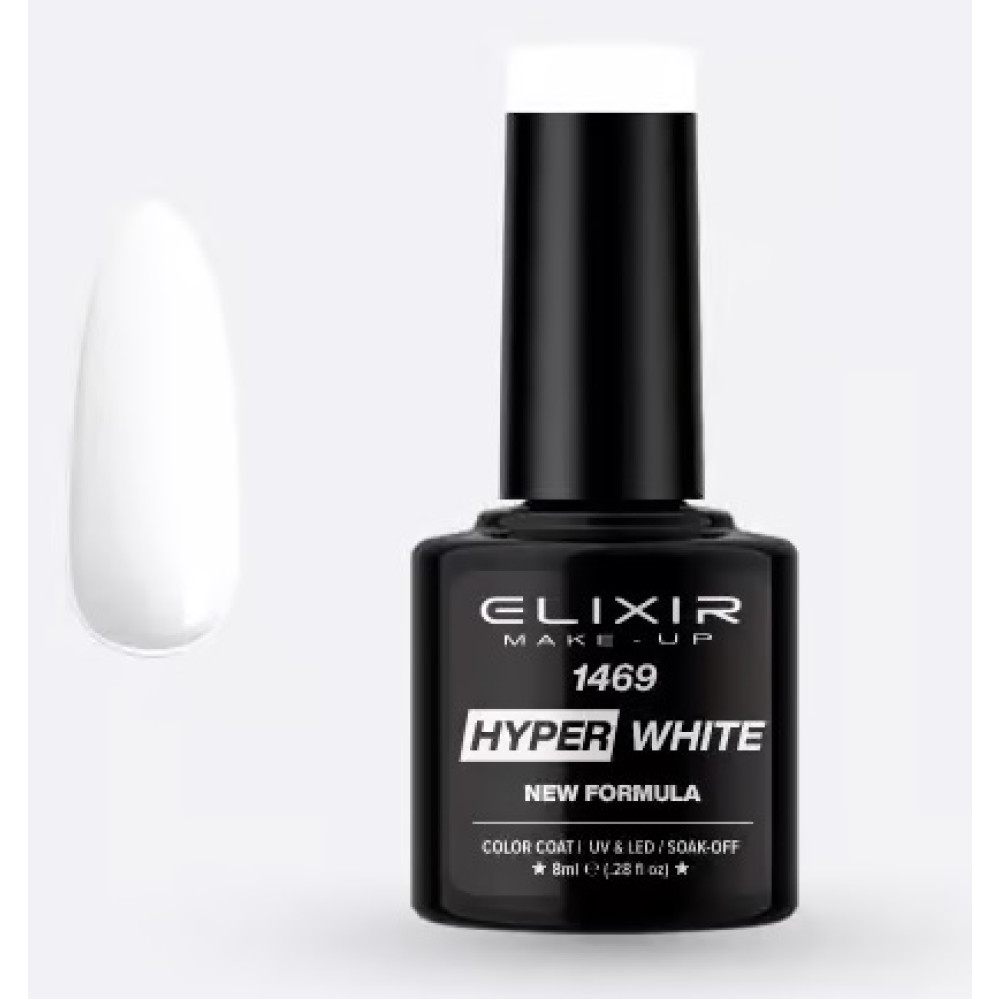 Elixir Ημιμόνιμο βερνίκι Hyper 8ml – #1469 (Hyper White) New Formula