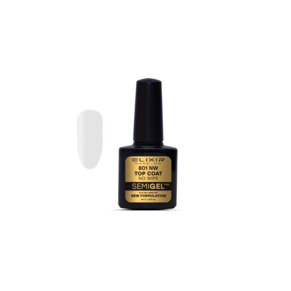 Elixir Ημιμόνιμο βερνίκι 8ml – #801 (Top Coat – No Wipe) NEW!