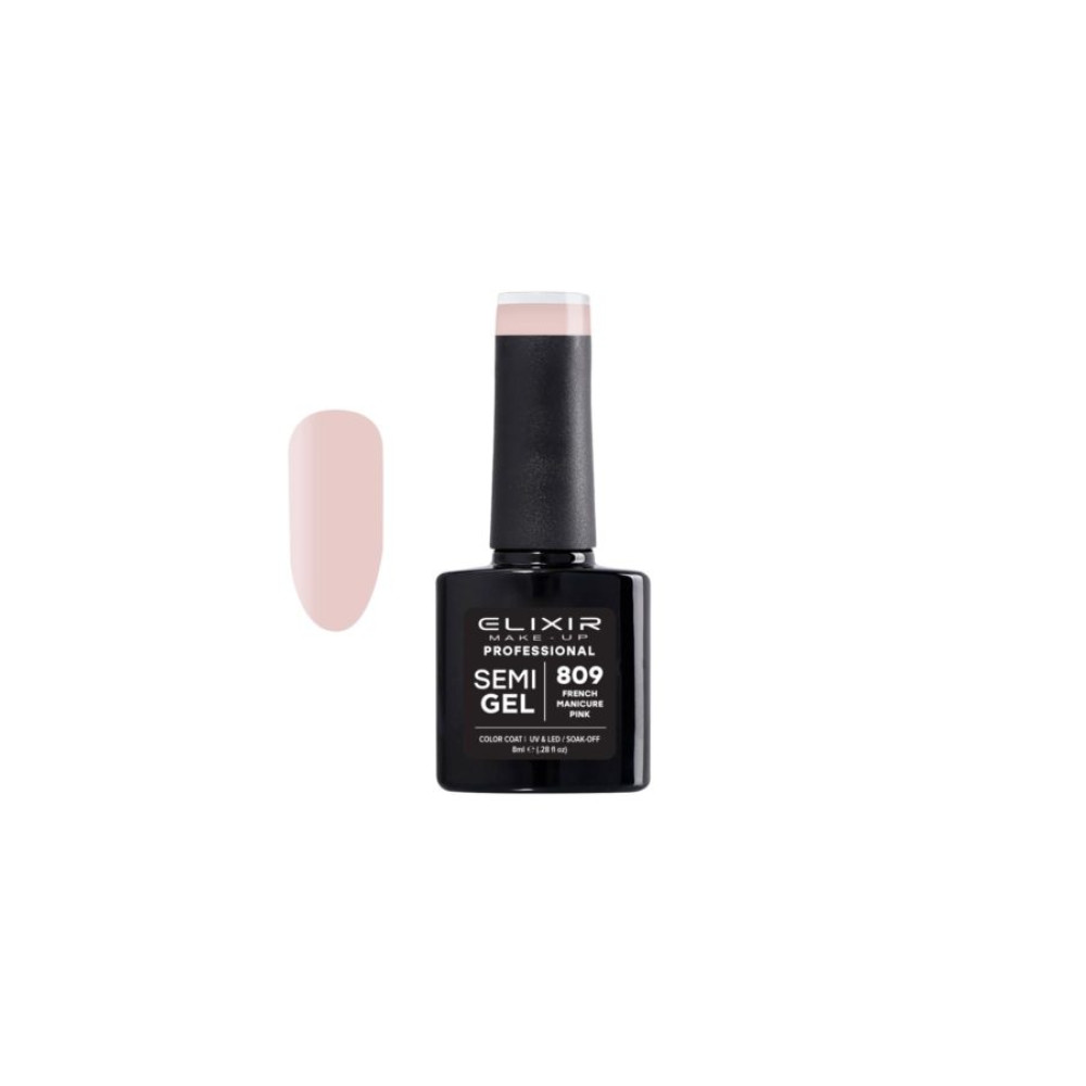 Elixir Ημιμόνιμο βερνίκι 8ml – #809 (French Manicure Pink)