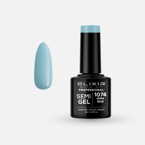 Elixir Ημιμόνιμο βερνίκι 8ml – #1074 (Aura Blue)
