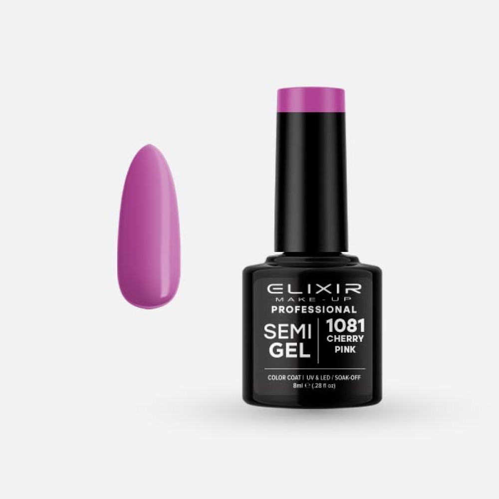 Elixir Ημιμόνιμο βερνίκι 8ml – #1081 (Cherry Pink)