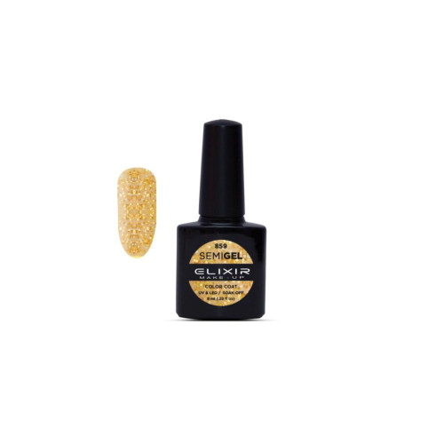 Elixir Ημιμόνιμο βερνίκι 8ml – #859 (Glitter Sungold)