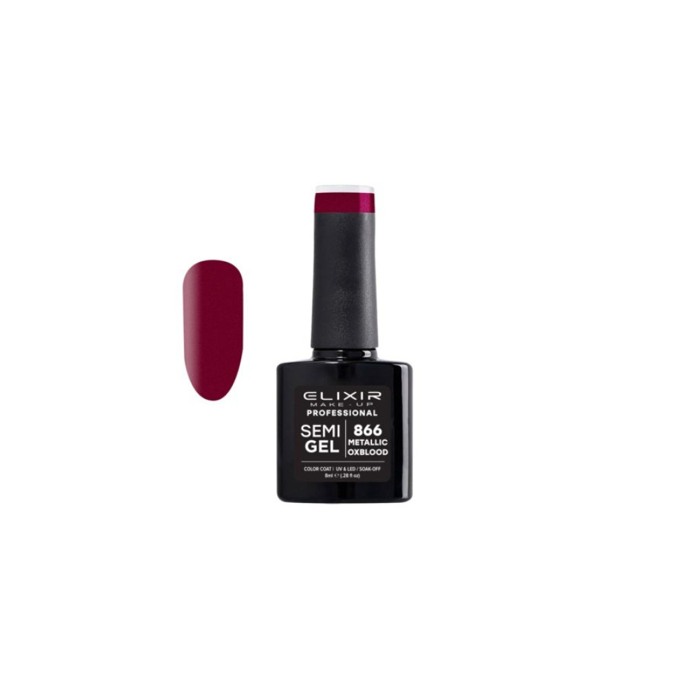 Elixir Ημιμόνιμο βερνίκι 8ml – #866 (Metallic Oxblood)