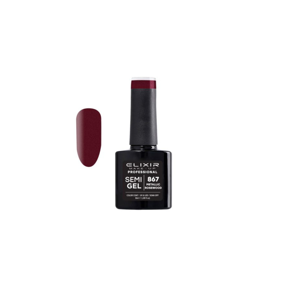 Elixir Ημιμόνιμο βερνίκι 8ml – #867 (Metallic Rosewood)