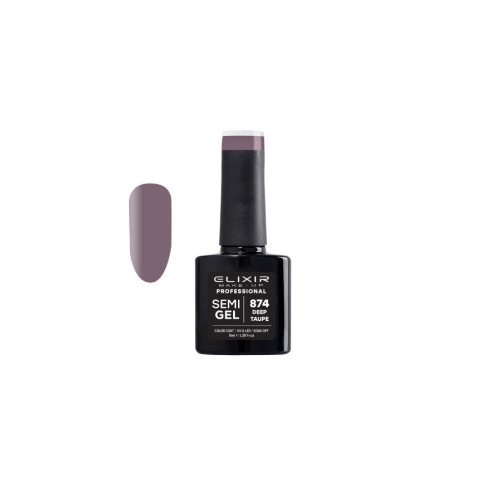 Elixir Ημιμόνιμο βερνίκι 8ml – #874 (Deep Taupe)