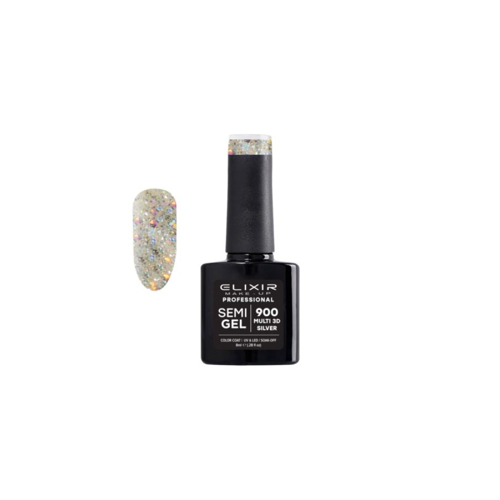 Elixir Ημιμόνιμο βερνίκι 8ml – #900 (Multi 3D Silver)