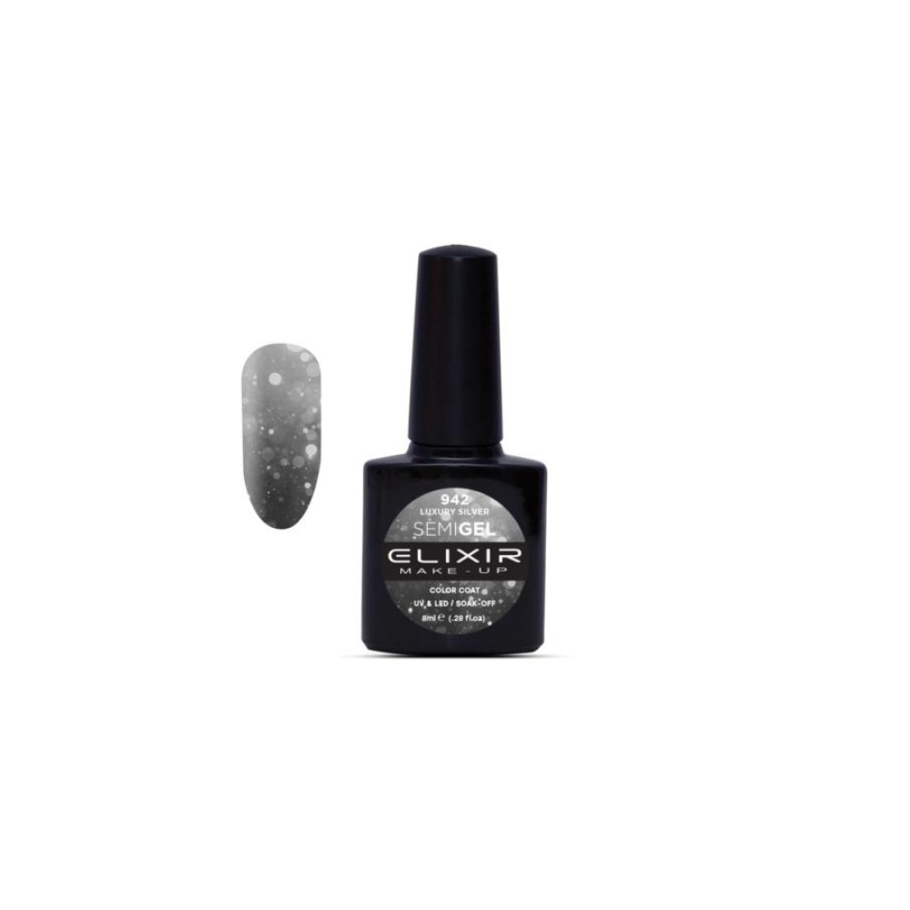 Elixir Ημιμόνιμο βερνίκι 8ml – #942 (Luxury Silver)