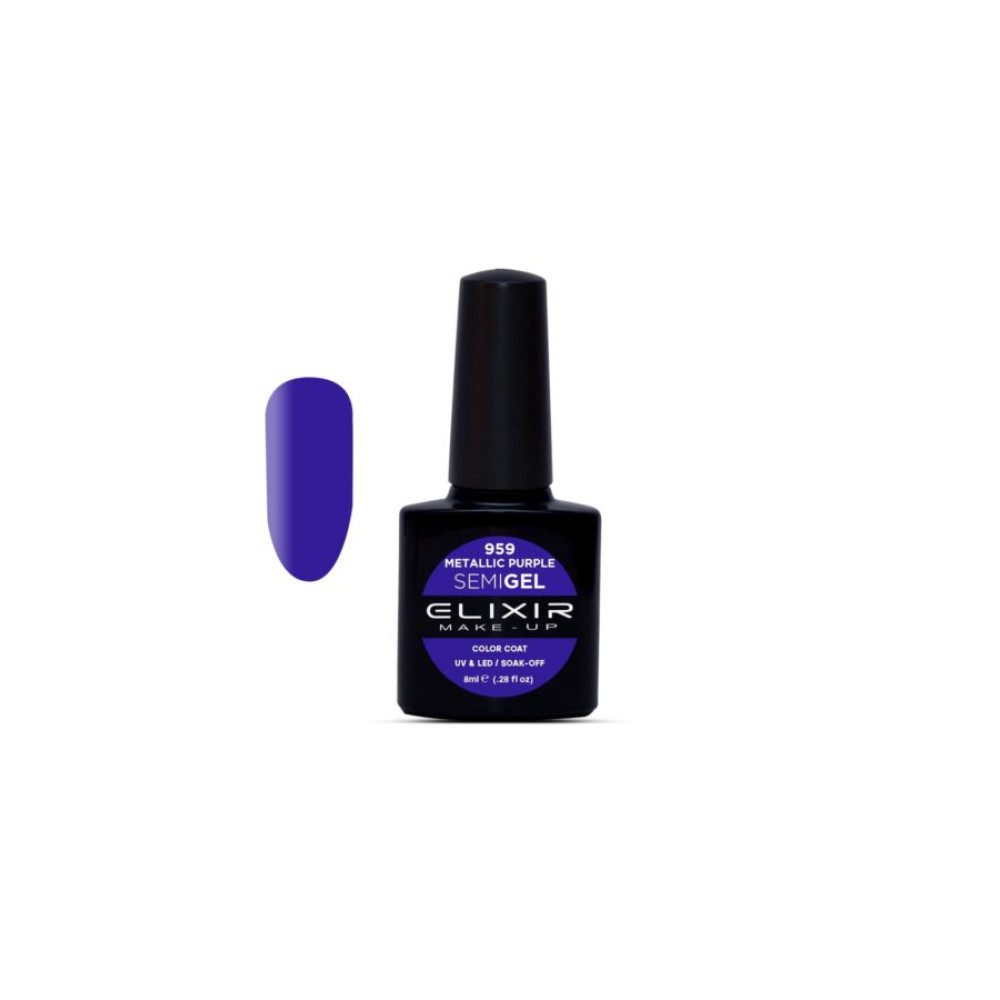 Elixir Ημιμόνιμο βερνίκι 8ml – #959 (Metallic Purple)