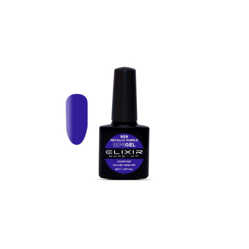 Elixir Ημιμόνιμο βερνίκι 8ml – #959 (Metallic Purple)