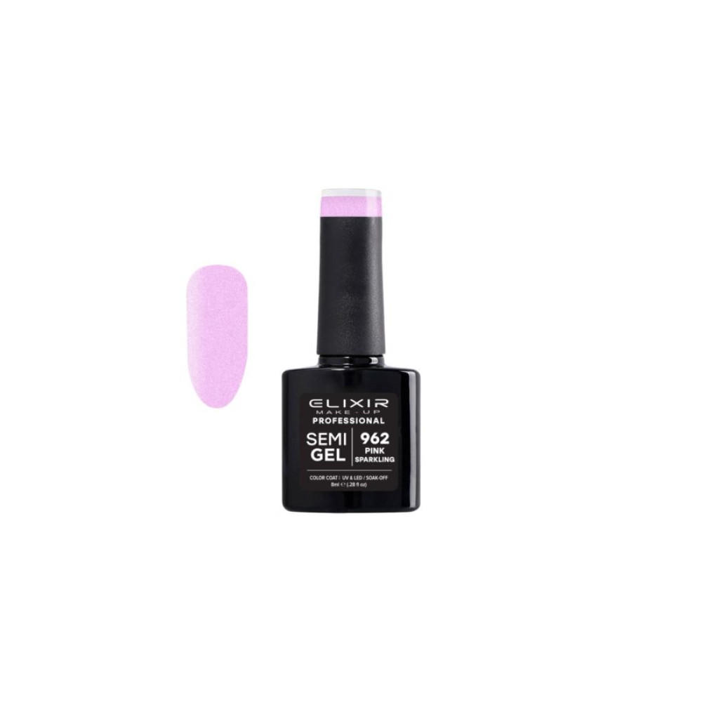 Elixir Ημιμόνιμο βερνίκι 8ml – #962 (Pink Sparkling)