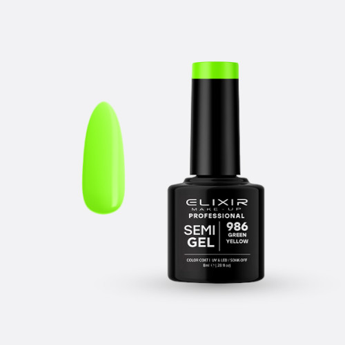 Elixir Ημιμόνιμο βερνίκι 8ml – #986 (Green Yellow)