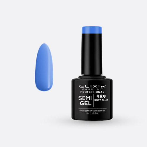 Elixir Ημιμόνιμο βερνίκι 8ml – #989 (Soft Blue)