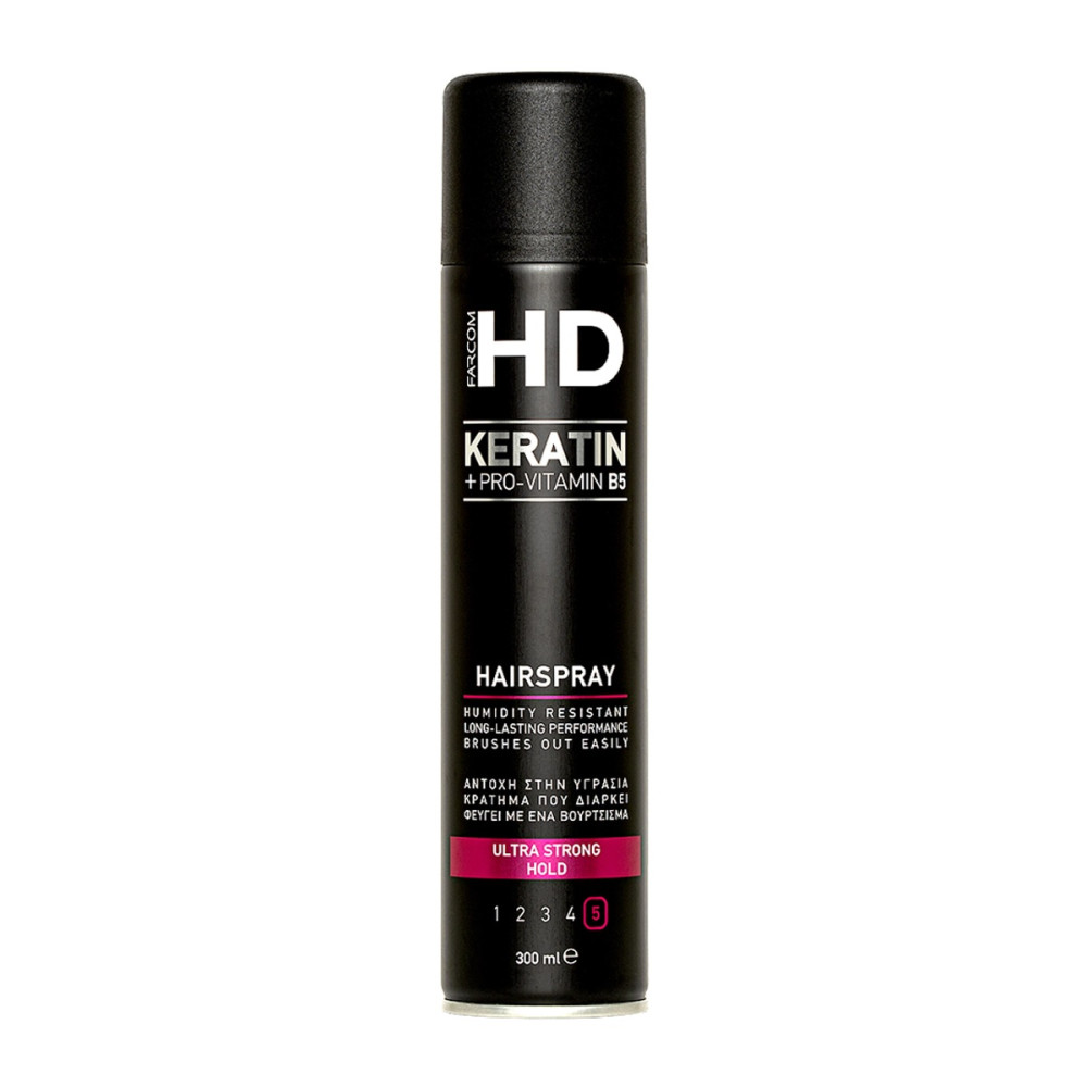 Farcom HD Keratin & Pro-Vitamin B5 Hair Spray - Λακ Μαλλιών με Κερατίνη & Βιταμίνη Β5  300ml