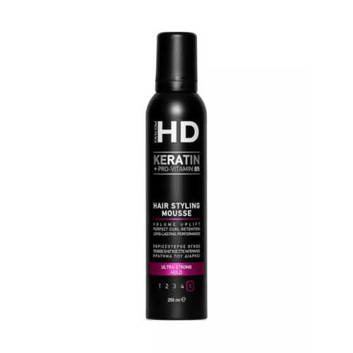 Farcom HD Αφρός Μαλλιών Ultra Δυνατό Κράτημα με Κερατίνη & Προβιταμίνη - Β5 250ml